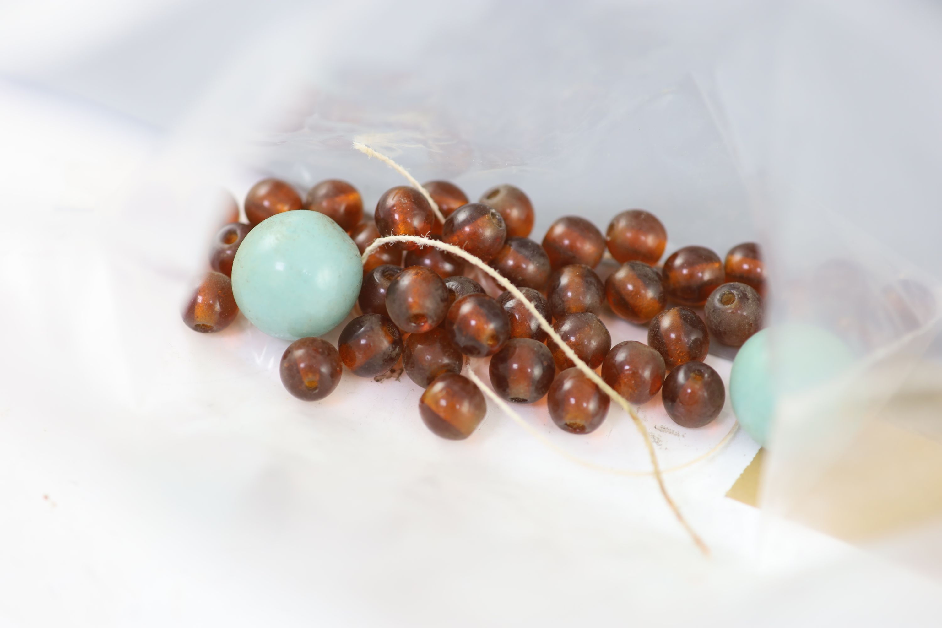 A Chinese glass bead court necklace, Chaozhu, late Qing dynasty, Provenance - A. T. Arber-Cooke